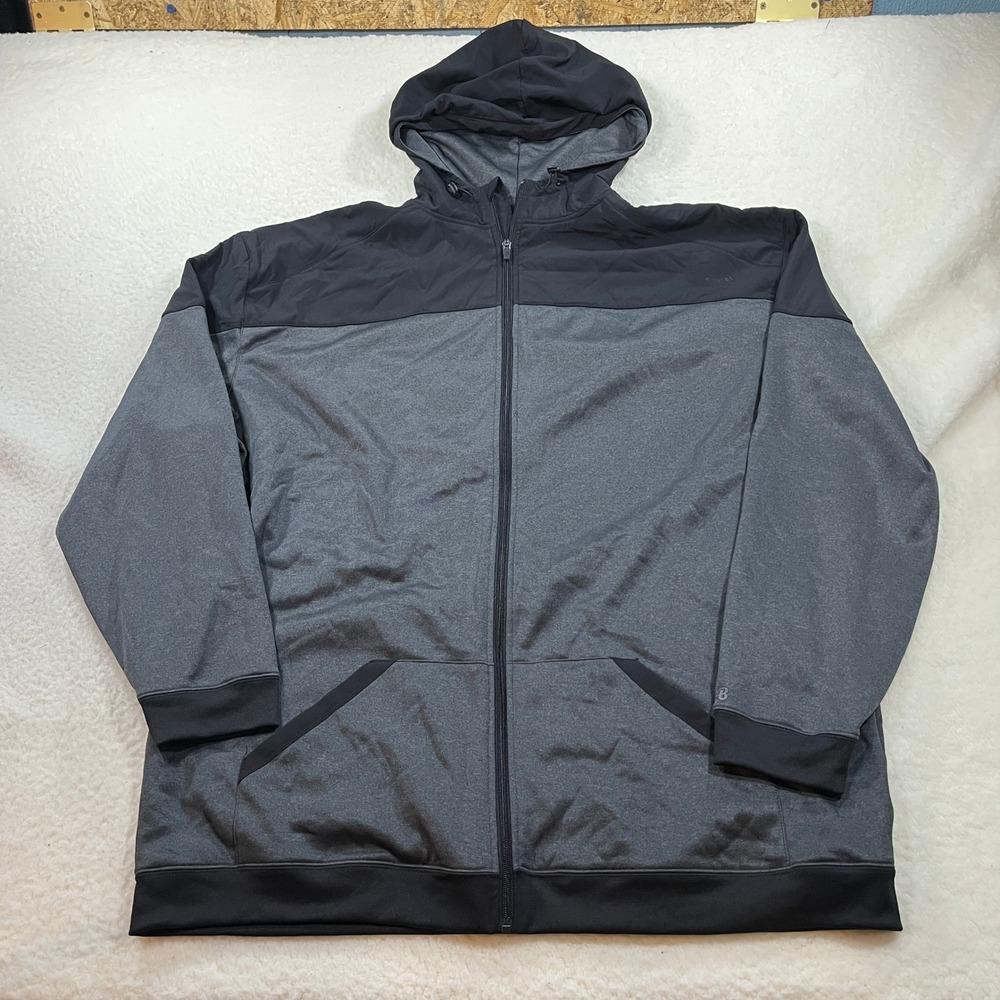 Badger Sport Hoodie Mens 4XL Gray Performance Full Zip Jacket 7634 Colorblock